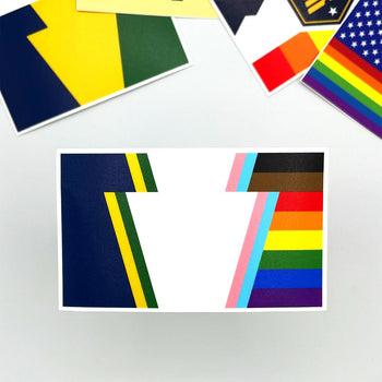 Pennsylvania Keystone Pride Flag Sticker by Flags For Good
