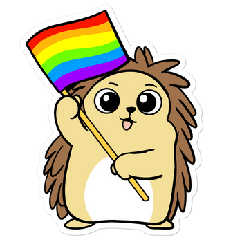 LGBTQ Porcupine Cartoon - Bubble-free stickers - Proud Libertarian - Cartoons of Liberty