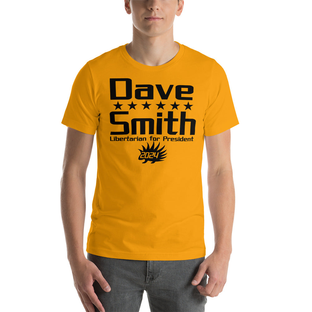 Dave Smith for President 2024 Short-Sleeve Unisex T-Shirt - Proud Libertarian - Libertarian Frontier