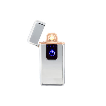 Flameless Slim Flip Top Lighter Diamond Dust Silver