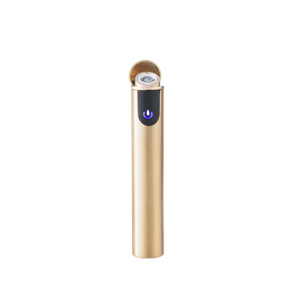 Flameless Cylinder Lighter Gold 3.25"