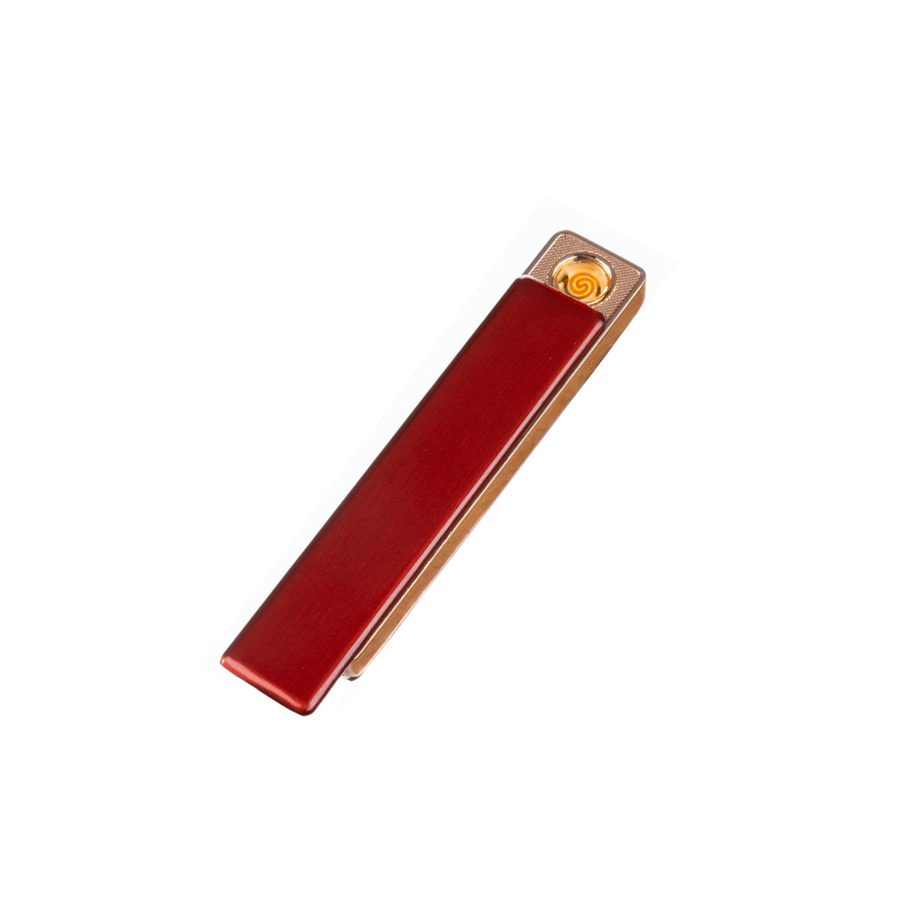 Flameless Rectangular Metal Trim Lighter Red by Creative Gifts