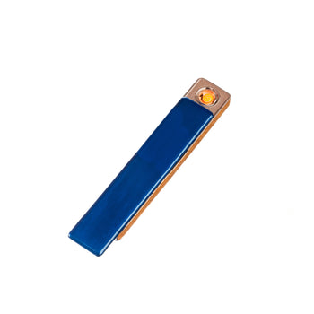 Flameless Rectangular Metal Trim Lighter Blue by Creative Gifts