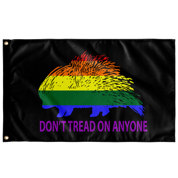 Don't Tread on Anyone LGBT Porcupine Single Sided Flag - Proud Libertarian - Jones for America
