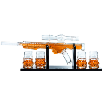 Blaster Force Gun Whiskey & Wine Decanter Set Glasses - Energized Particle Weaponry Elegant Decanter 24