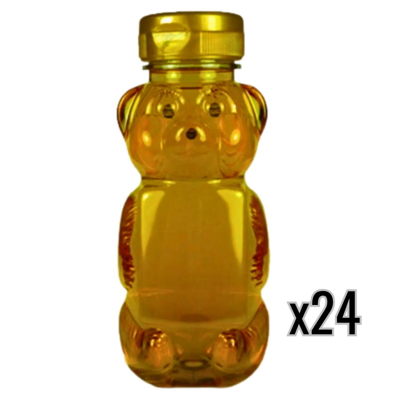 12 oz Plastic Flat Panel Honey Bears