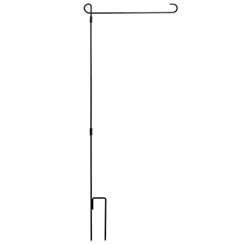 Garden Flag Stand Flagpole Weatherproof Wrought Iron Coated Yard Flag Holder For Yard Flag Party Banner Fits 11.8x17.7in Flag by VYSN