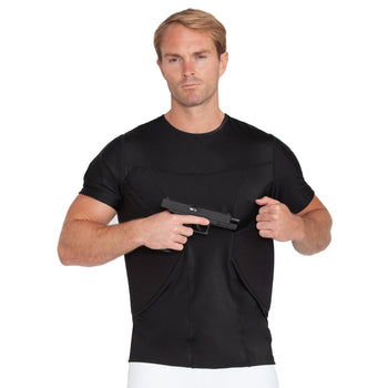Tactical Compression H/L Foam Holster Side Pocket SS Crewneck 1CC0051 by ISProTactical