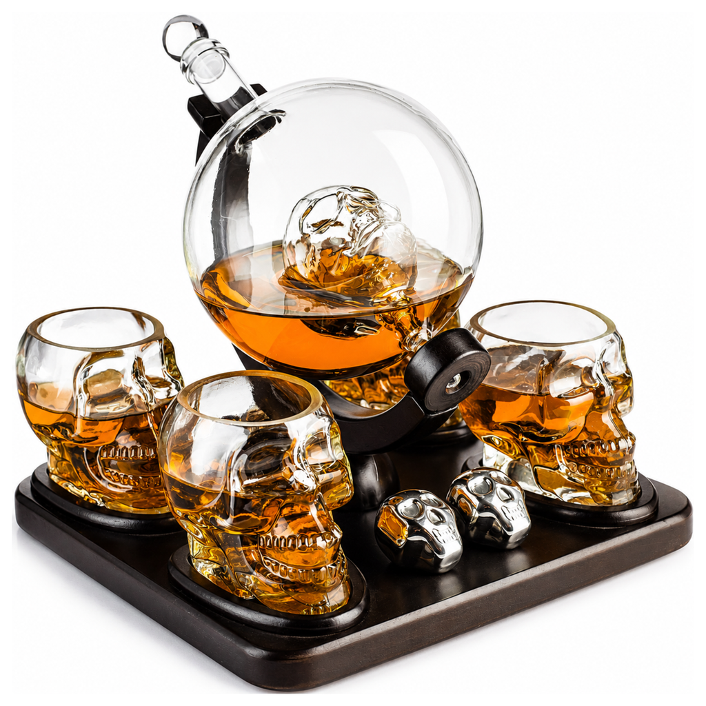 Large Skull Face Decanter Premium Barware Gift Elegant Drinkware Collection