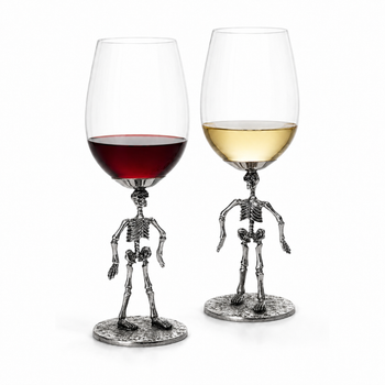 Stemmed Skeleton Wine Glass Set Of 2 By 12OZ Skeleton Glasses 10 H Goth Gifts Skelet