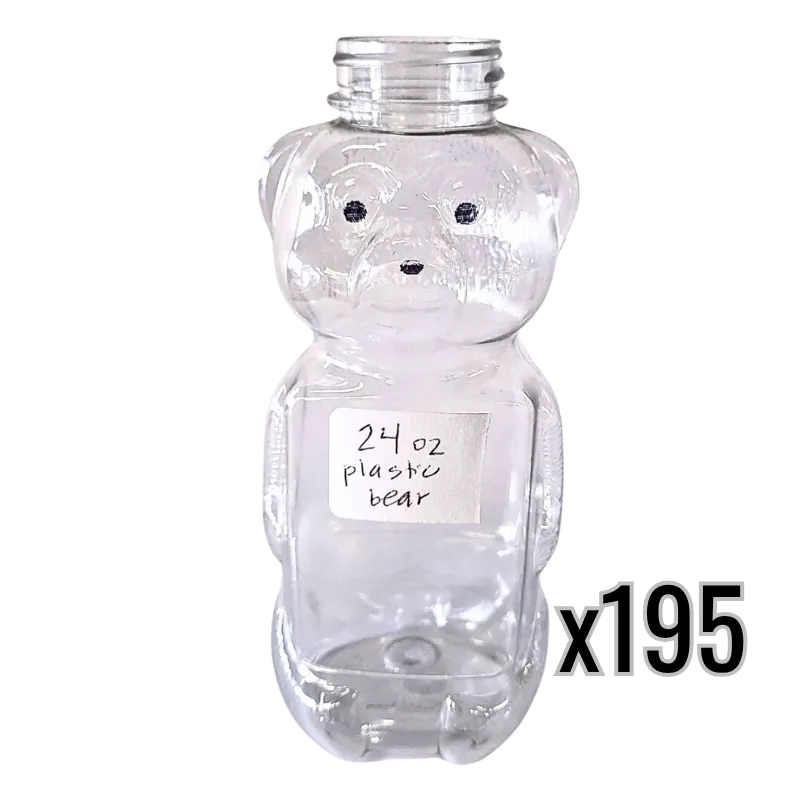 24 oz Plastic Flat Panel Honey Bears