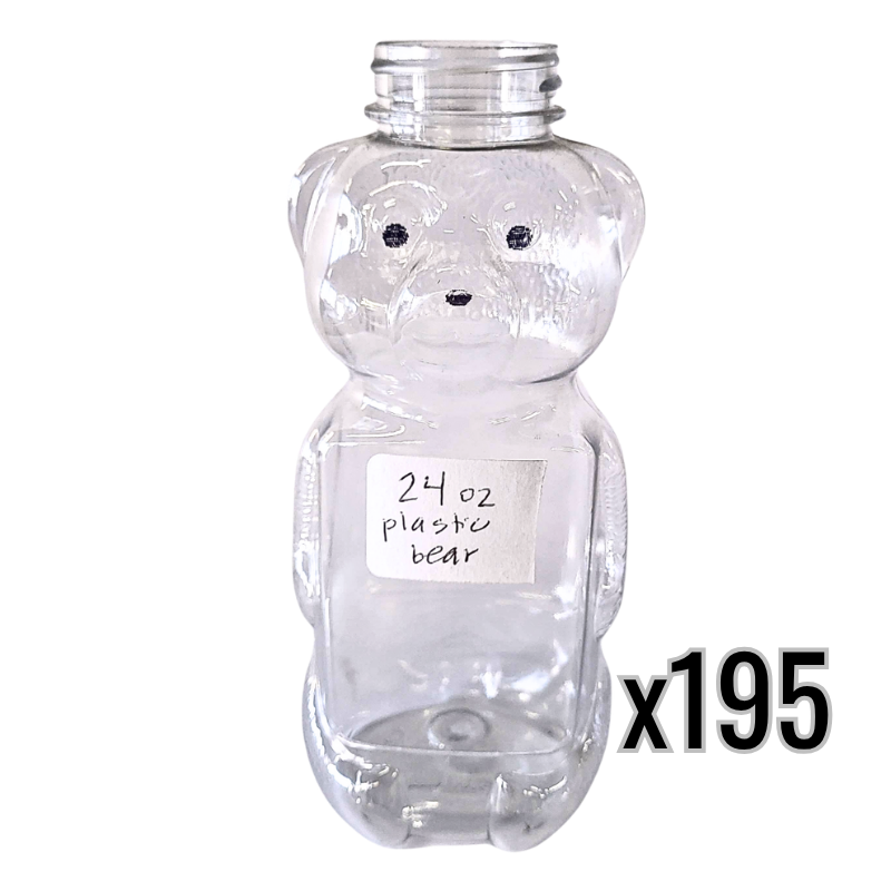 24 oz Plastic Flat Panel Honey Bears