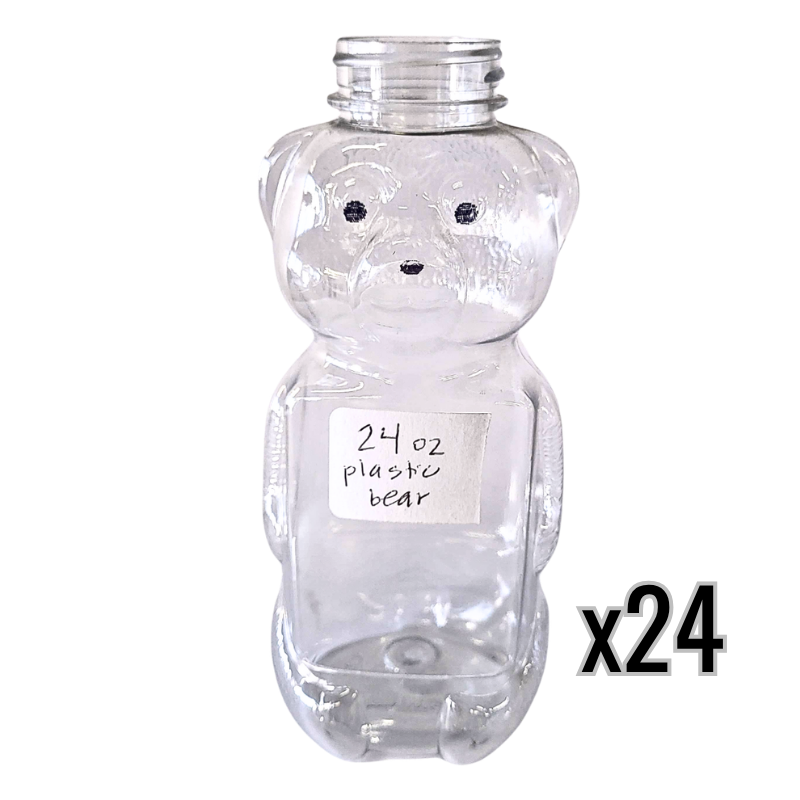 24 oz Plastic Flat Panel Honey Bears