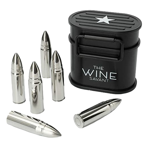 Whiskey Stones Ammunition Box Bullets Stainless Steel (Black)