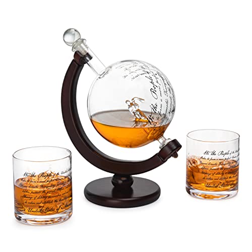 Lady Justice Law U.S. Constitution Whiskey & Wine Decanter Set - 850ml