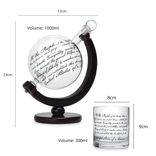 Lady Justice Law U.S. Constitution Whiskey & Wine Decanter Set - 850ml
