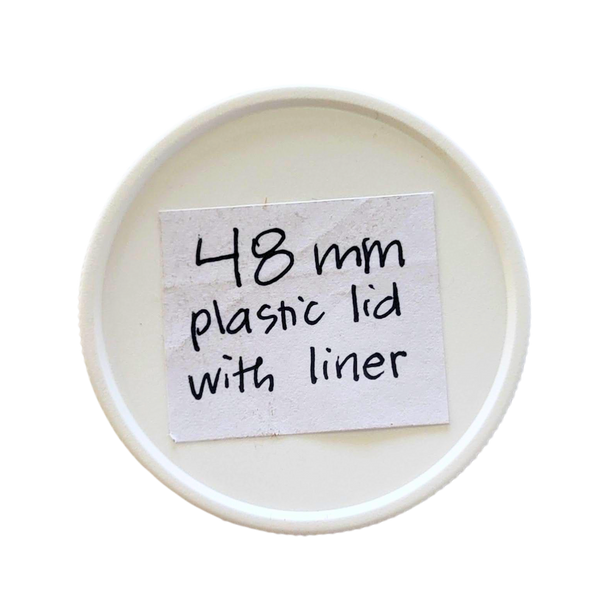 48 mm White Plastic Lids with Pressure Seal