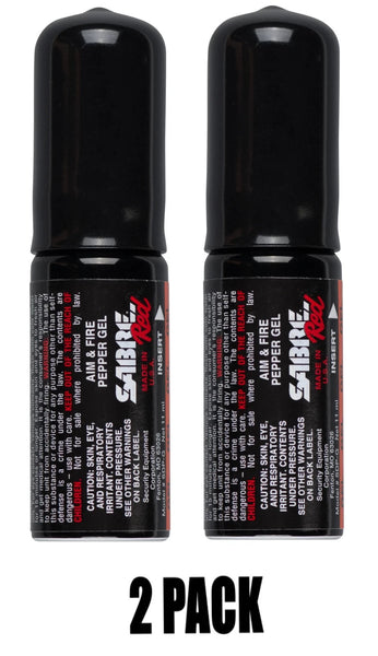 SABRE Red Aim and Fire Pepper Gel Refill Canister 2 Pack with UV Marking Dye USA