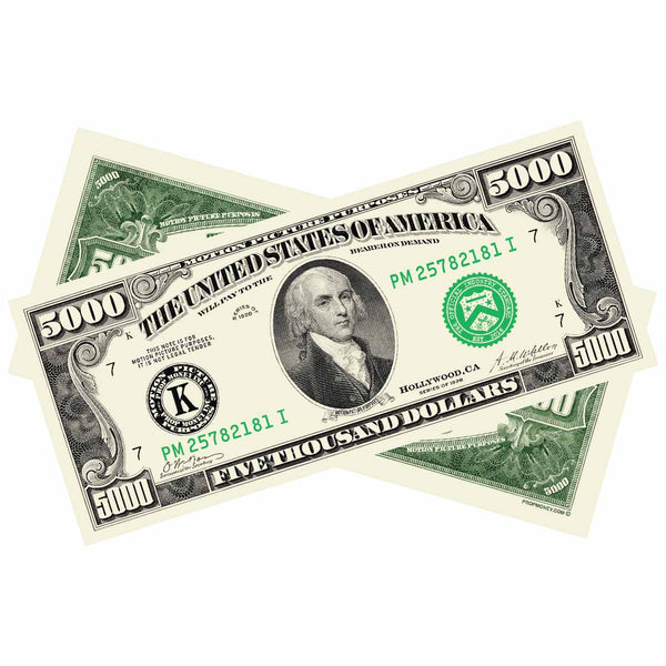 $5,000 Vintage Series Bills by Prop Money Inc
