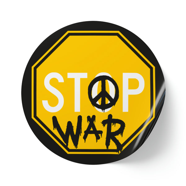 Stop War - Round Sticker Label Rolls