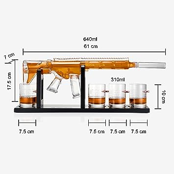 Gifts for Men Dad, The Wine Savant 1000 ML Whiskey Decanter Set with 4 Glasses, Unique Anniversary Birthday Gift Ideas for Him Husband Grandpa, Cool Military Tequila Liquor Dispenser for Home Bar by The Wine Savant