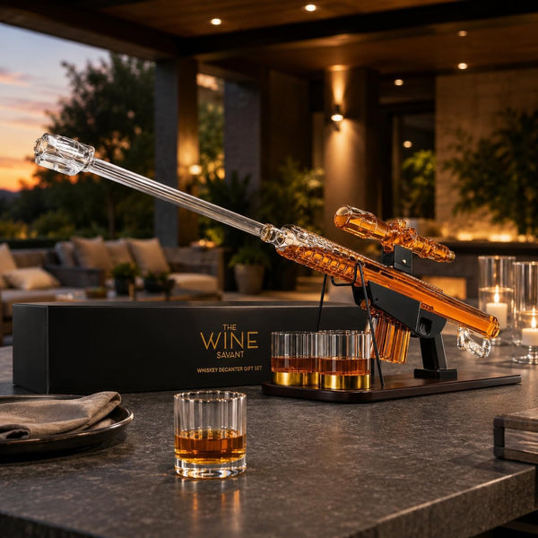 Whiskey Decanter Set Sniper Liquor Decanter Silencer Stopper Ml 2 12OZ Glasses Unique Gift Drinking