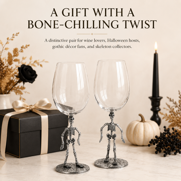 Stemmed Skeleton Wine Glass Set Of 2 By 12OZ Skeleton Glasses 10 H Goth Gifts Skelet