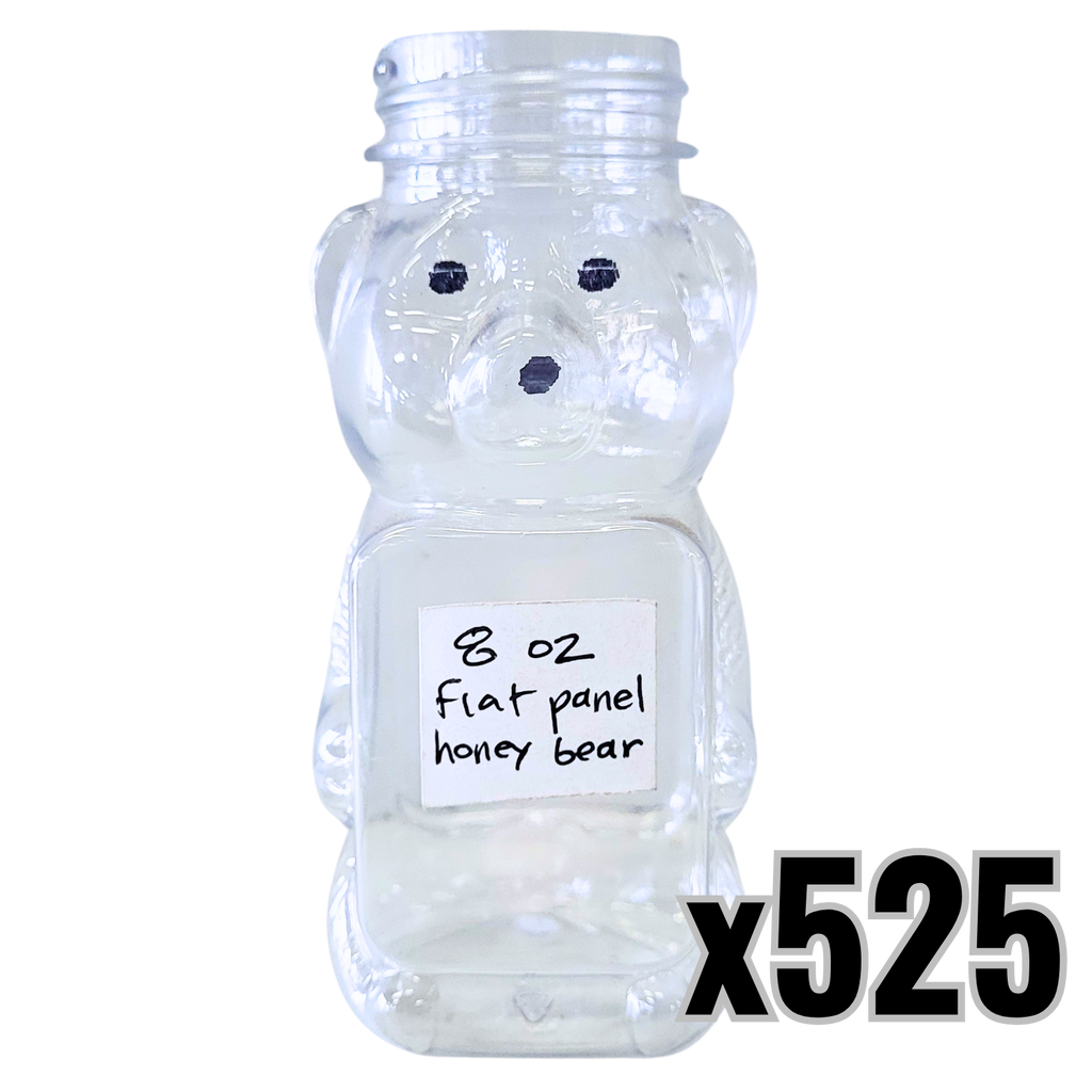 8 oz Plastic Flat Panel Honey Bears