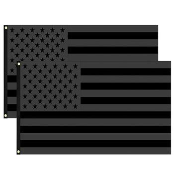 All Black American Flag 3x5FT UV Protection Black US Flag Double Side Printing Fade Resistant Black USA Flag with Brass Grommets - Black by VYSN