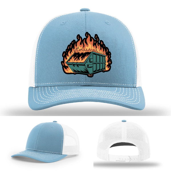 Dumpster Fire Leather Patch Hat