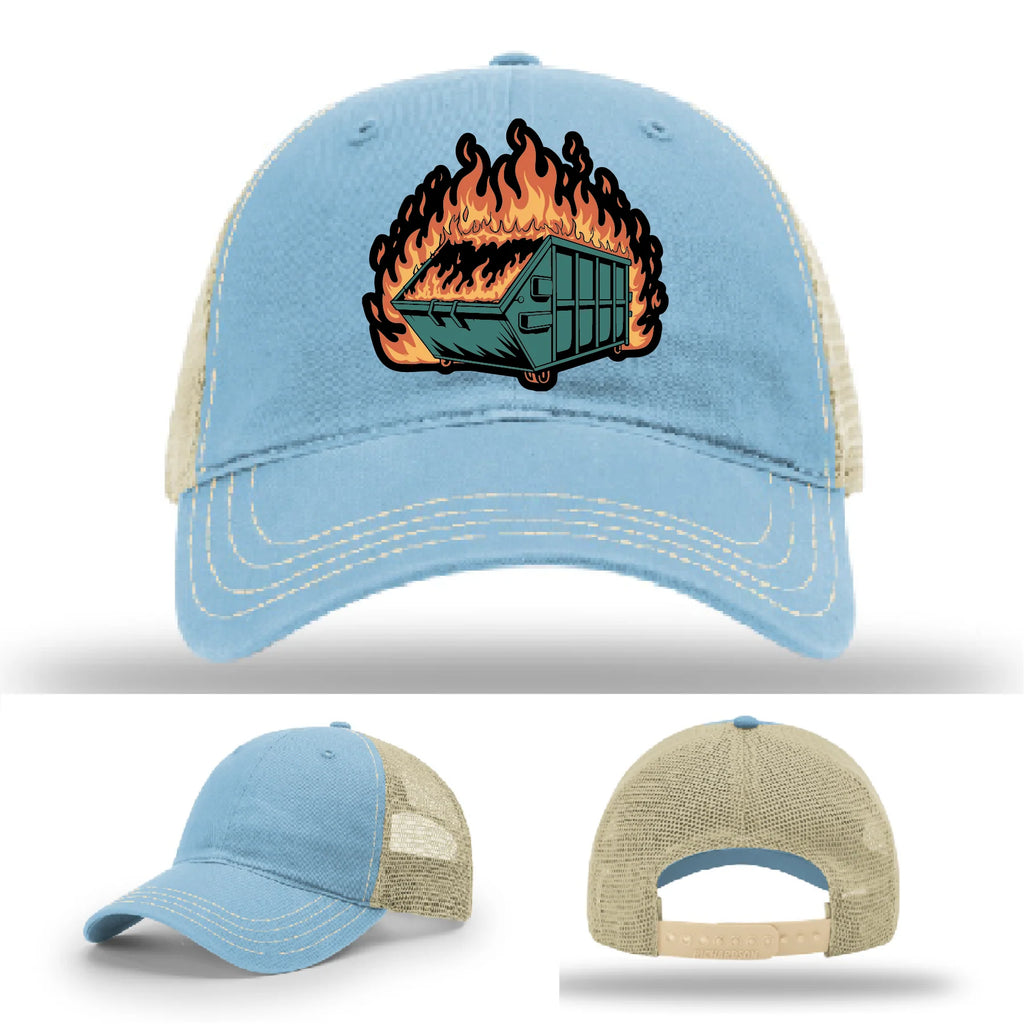 Dumpster Fire Leather Patch Hat