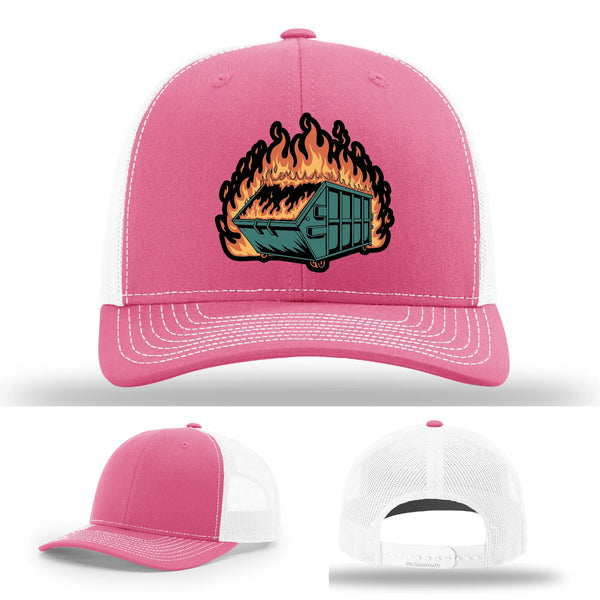 Dumpster Fire Leather Patch Hat