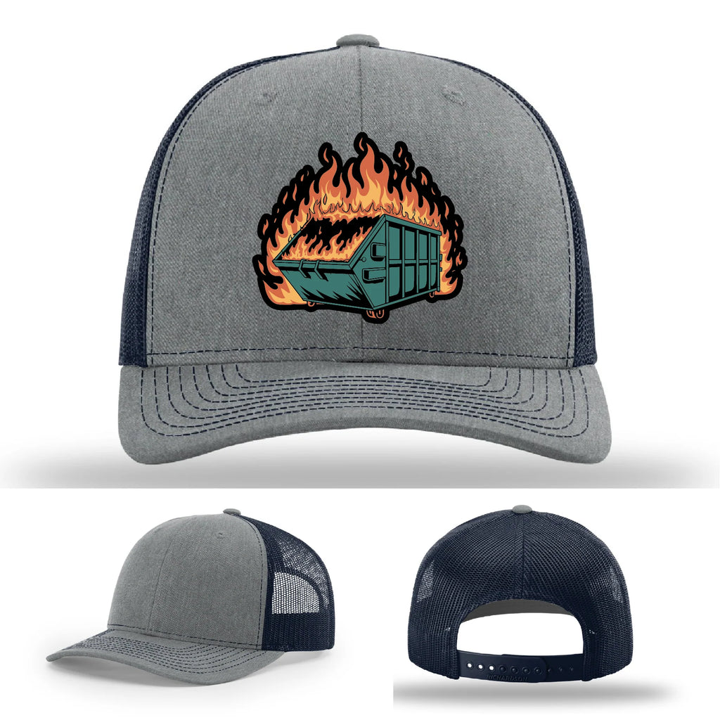 Dumpster Fire Leather Patch Hat