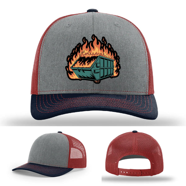 Dumpster Fire Leather Patch Hat