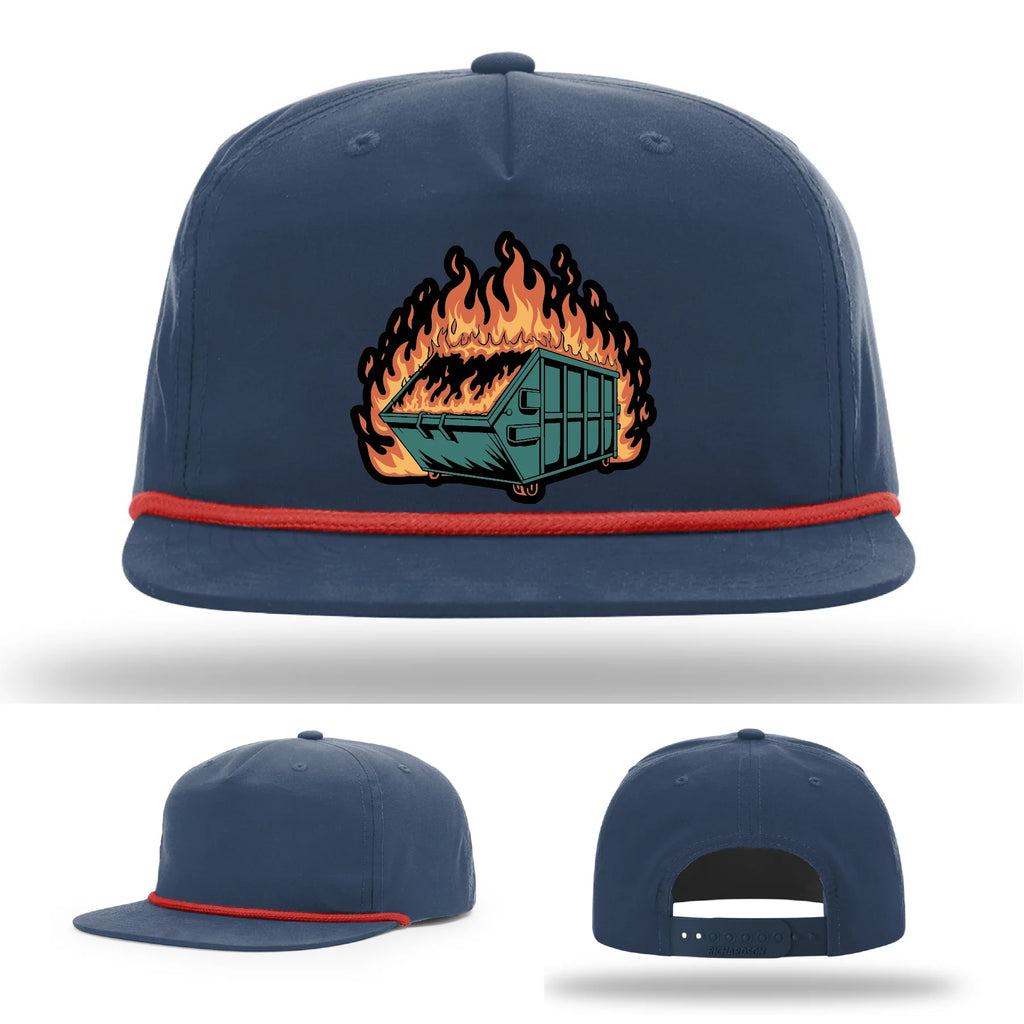 Dumpster Fire Leather Patch Hat