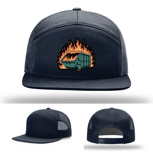 Dumpster Fire Leather Patch Hat