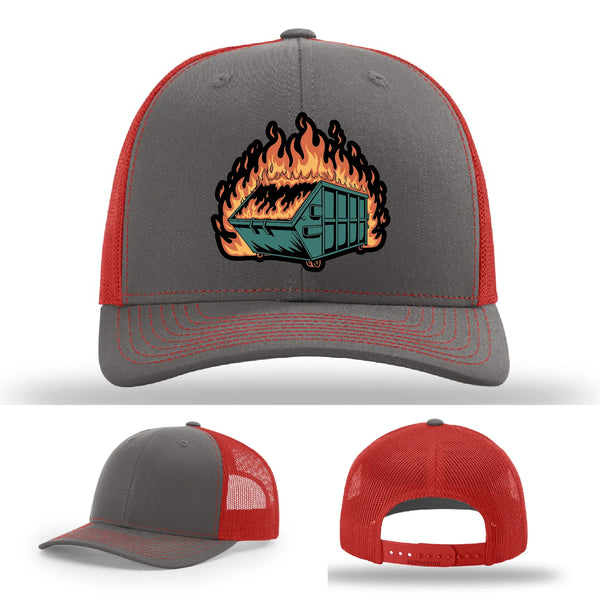 Dumpster Fire Leather Patch Hat