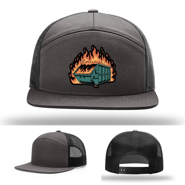 Dumpster Fire Leather Patch Hat