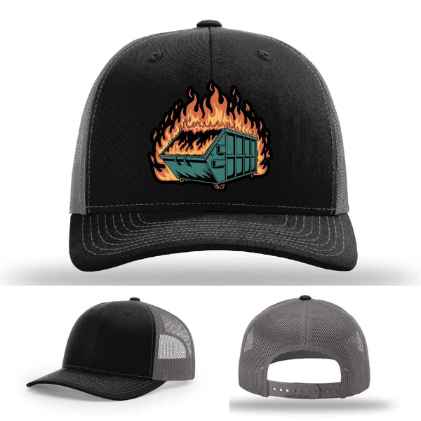 Dumpster Fire Leather Patch Hat