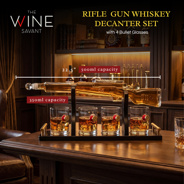 Rifle Whiskey Decanter Premium Barware Gift Elegant Drinkware Collection