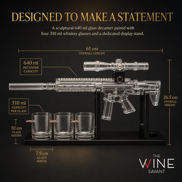Whiskey Decanter Set Ar Limited Edition Wooden Silencer Stopper 800 Ml 4 12OZ Bullet Glasses Unique