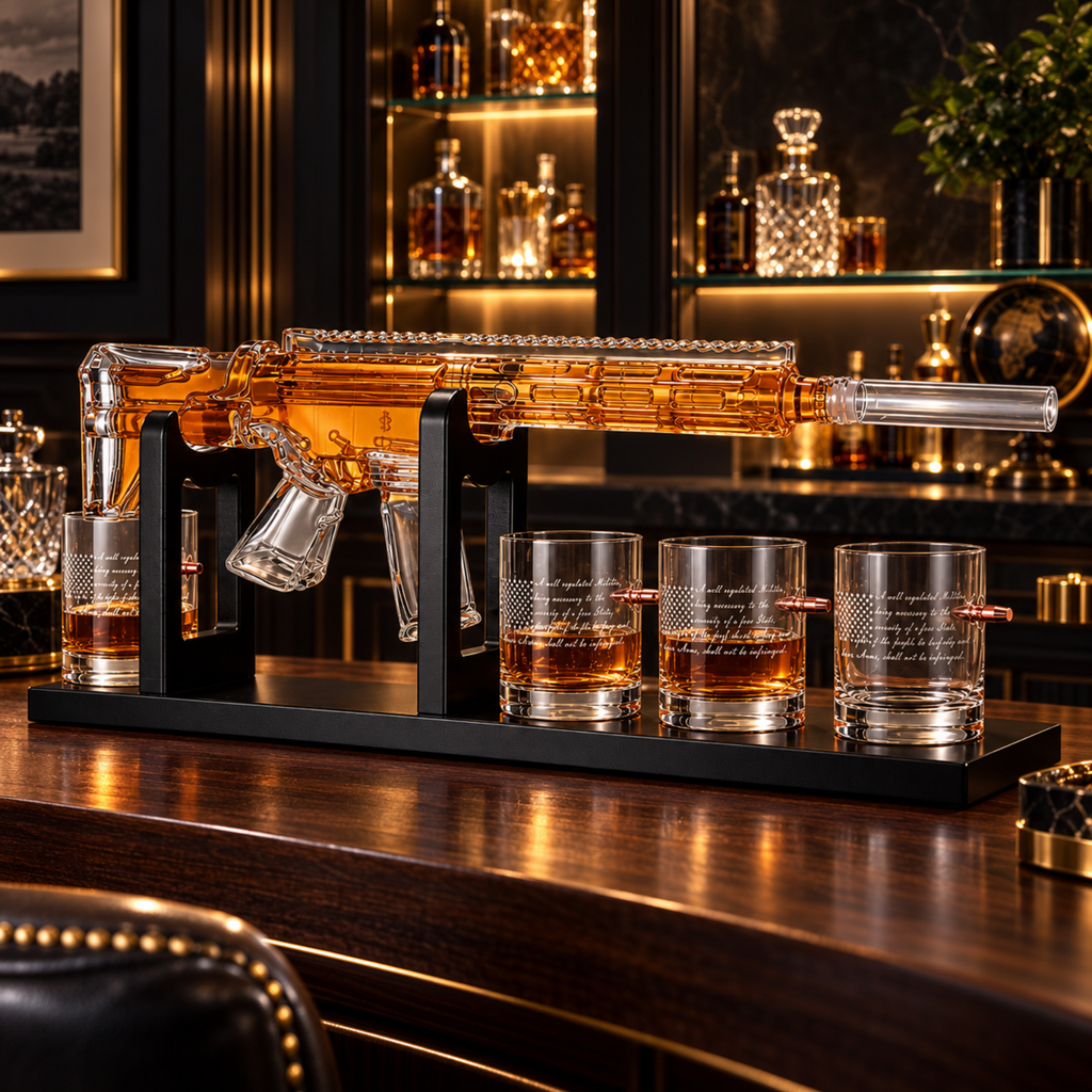Gifts For Men Dad 1000 Ml Whiskey Decanter Set With 4 Glasses Unique Anniversary Bir