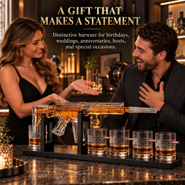 Gifts For Men Dad 1000 Ml Whiskey Decanter Set With 4 Glasses Unique Anniversary Bir