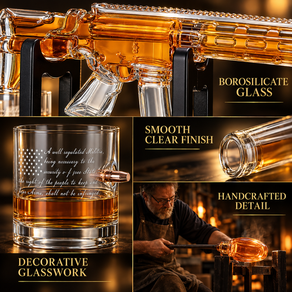 Gifts For Men Dad 1000 Ml Whiskey Decanter Set With 4 Glasses Unique Anniversary Bir