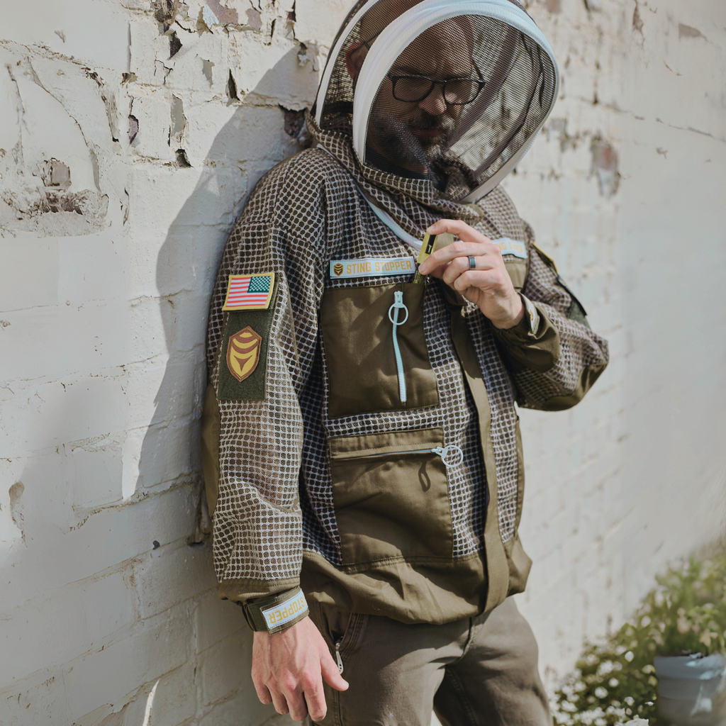 Sting Stopper Professional Ventilated Beekeeping Jacket - Olive Green