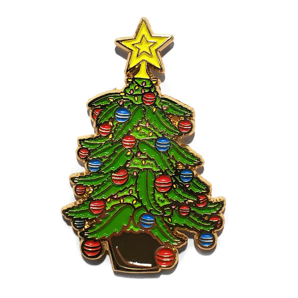Cannabis Christmas Tree Pin by Kolorspun