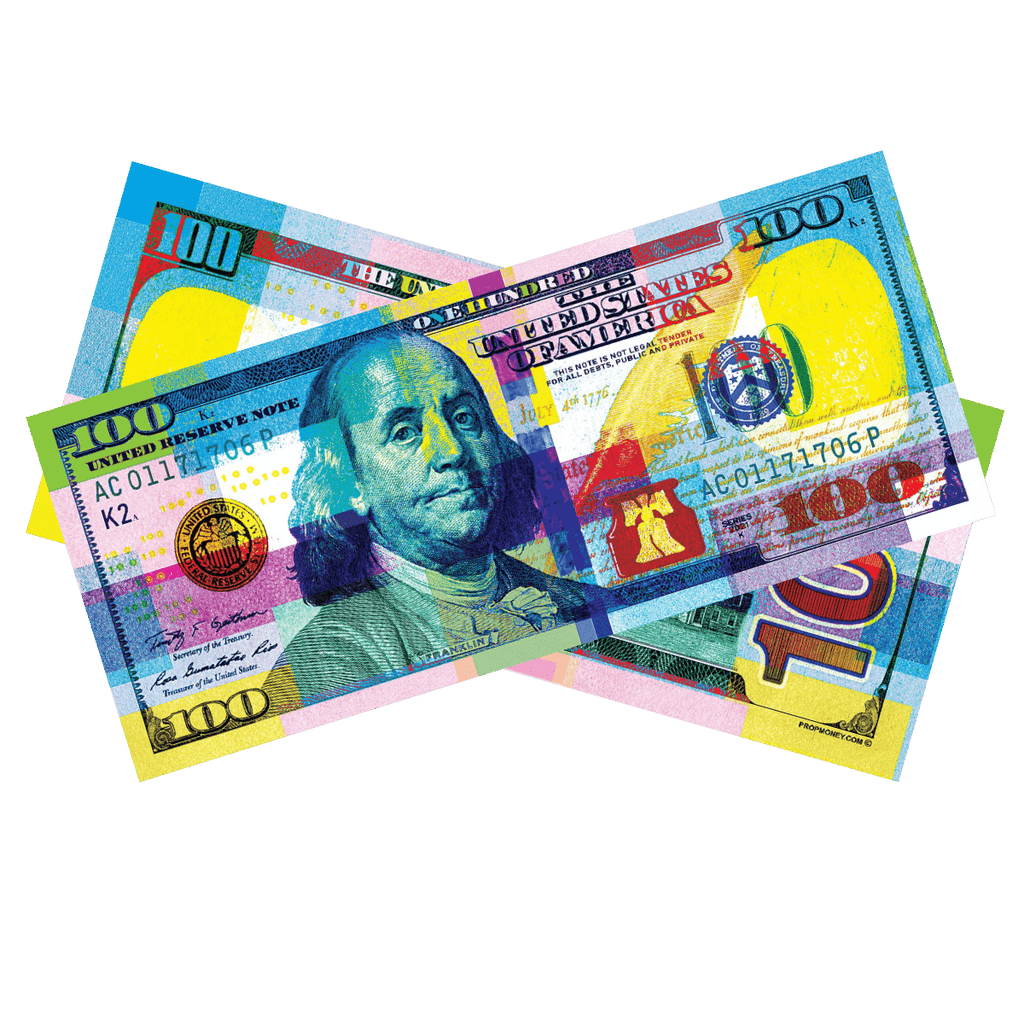 100x $100 Chroma Colored Bills by Prop Money Inc