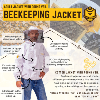 Classic Cotton Beekeeping Jacket with Round Veil