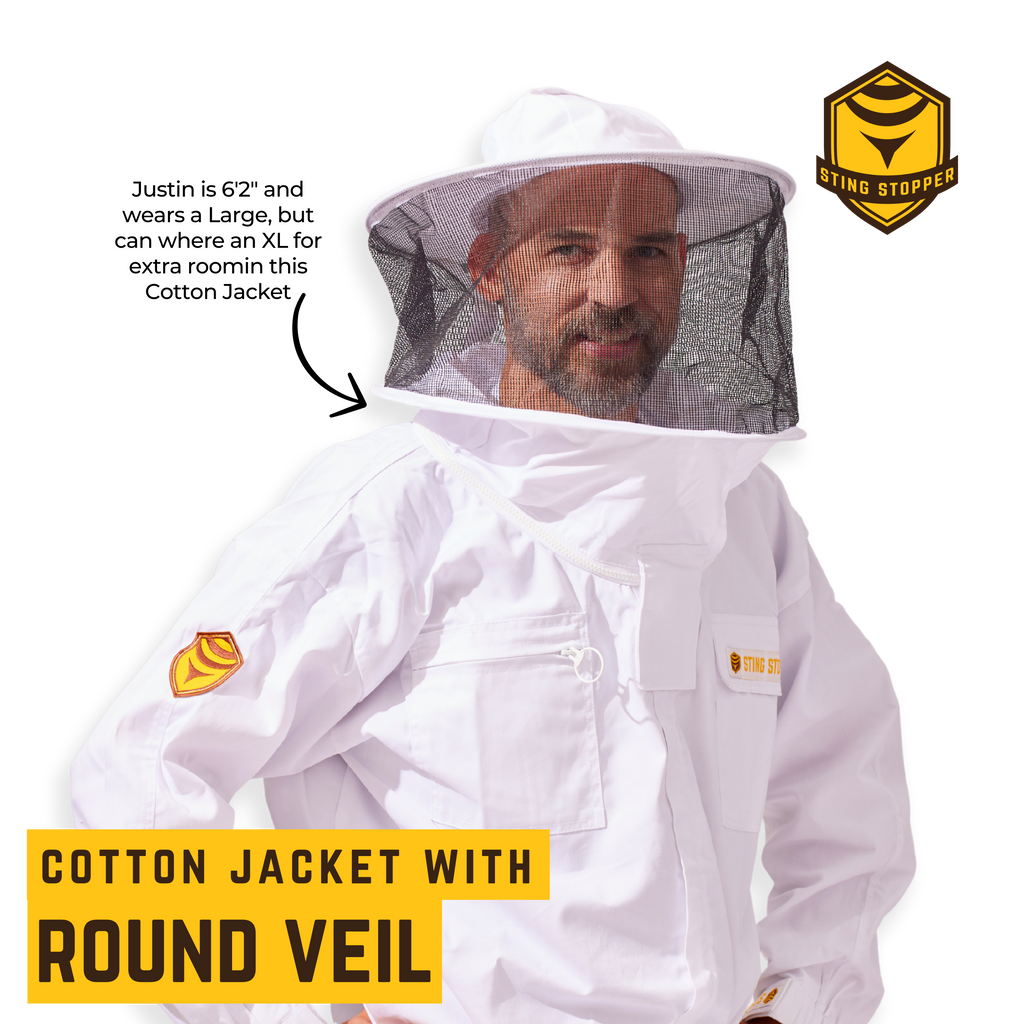 Classic Cotton Beekeeping Jacket with Round Veil