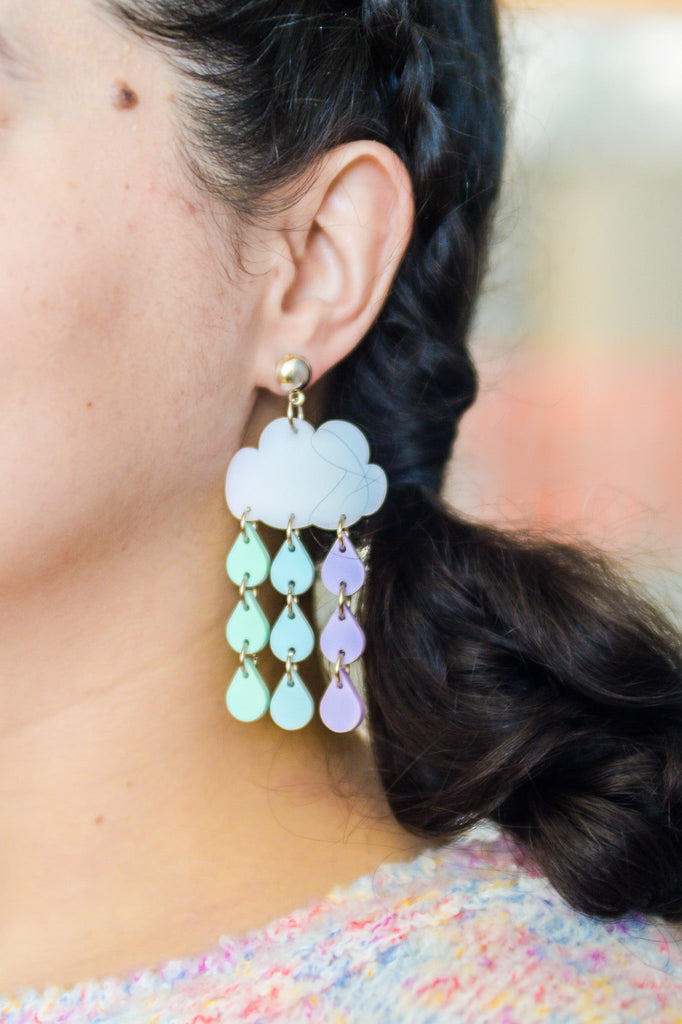 Pastel Rainbow Cloud Pride Earrings